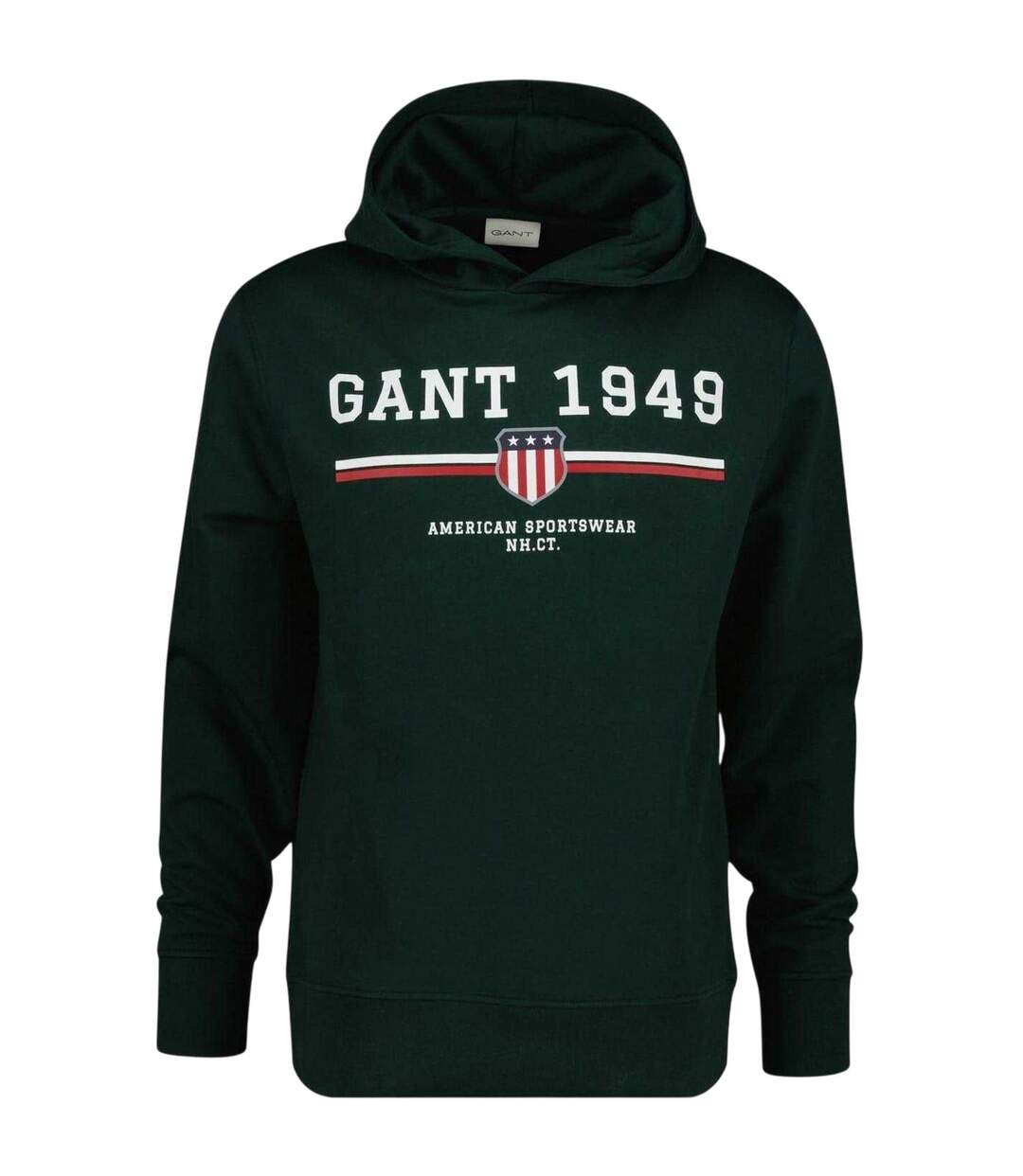 Sweat À Capuche Avec Cordons Motif/style Imprimé Graphique Homme Vert Sombre Gant-1