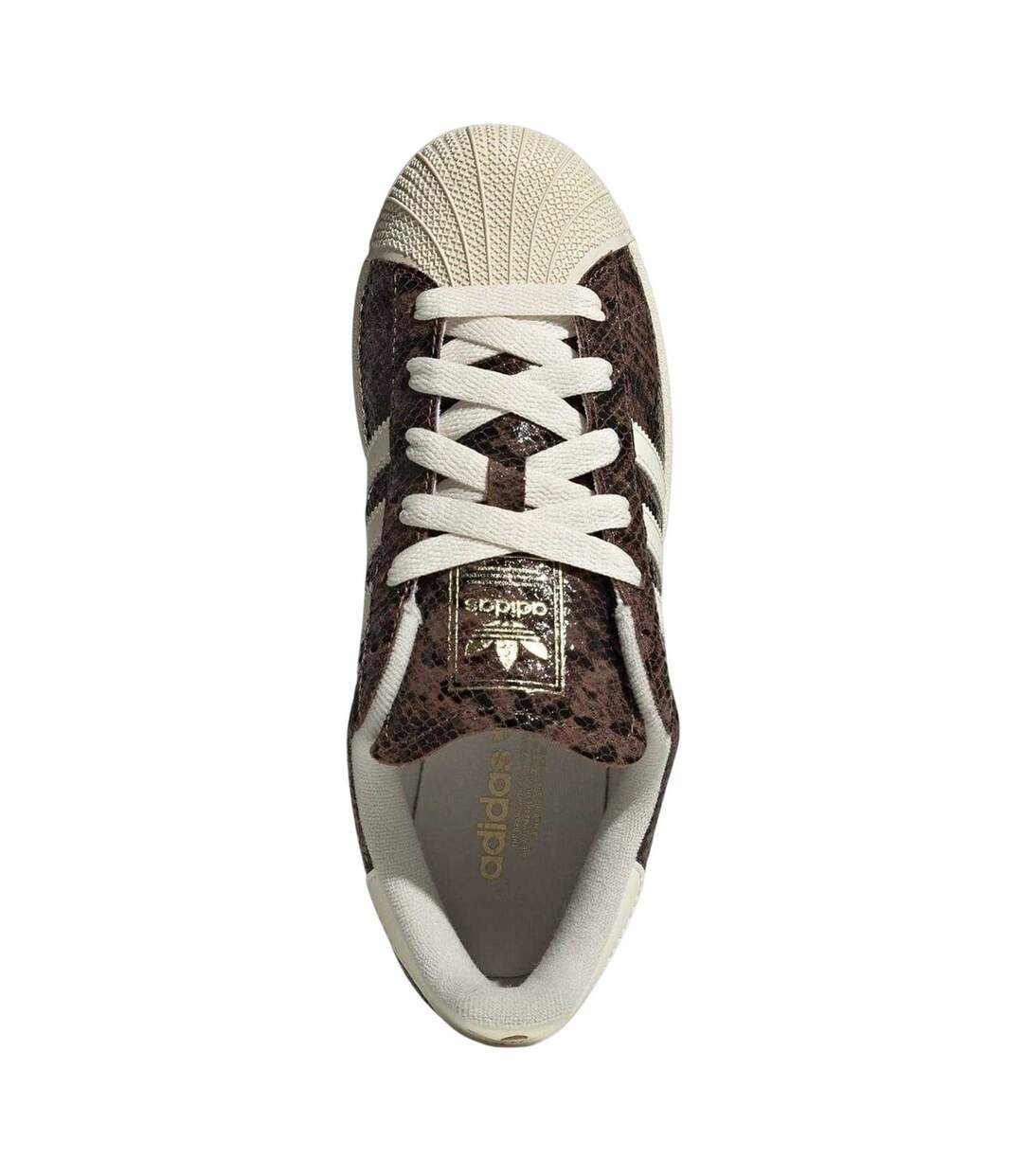 Womens/ladies Originals Superstar 82 Snakeskin Leather Trainers Brown Cream Adidas-4
