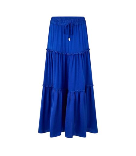 Jupe Longue Motif/style Uni Femme Bleu Biba