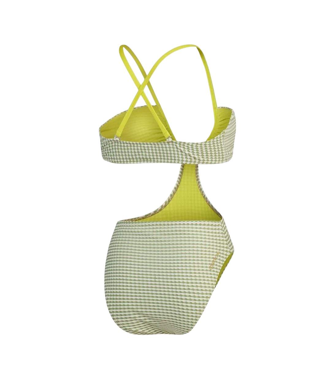Womens/ladies Gingham Cut Out One Piece Swimsuit Green Speedo-2