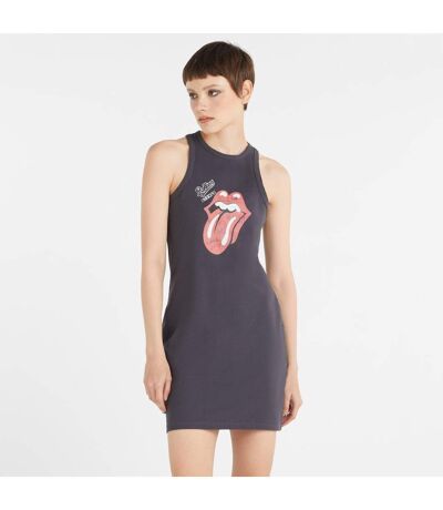 Amplified Womens/Ladies Autographs The Rolling Stones Slim Sleeveless Dress (Charcoal)