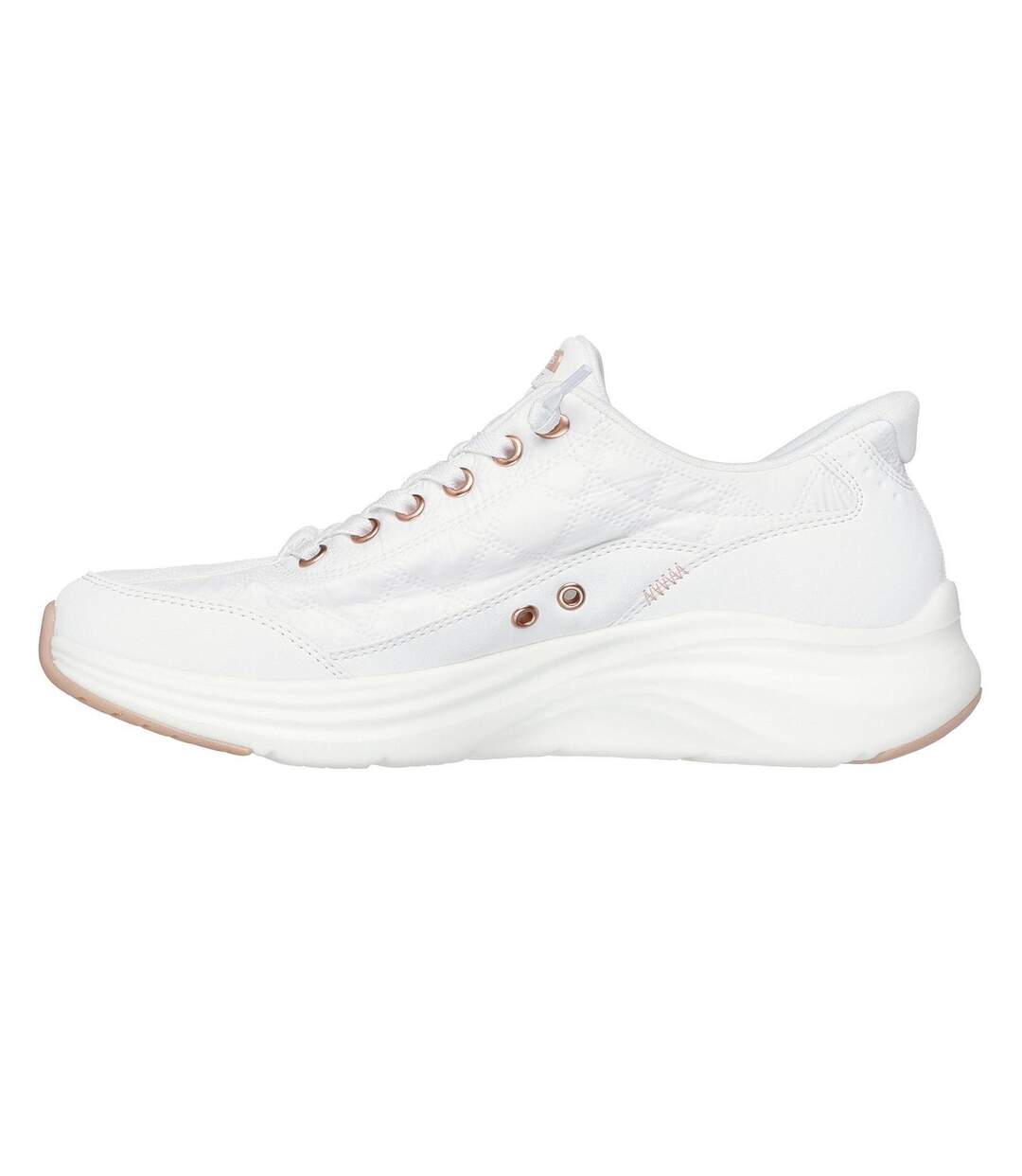 Baskets Femme Blanc Jaune Or Skechers-2