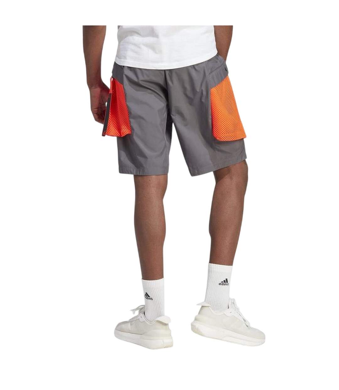 Short À Poches Motif/style Logo Homme Gris Adidas-2