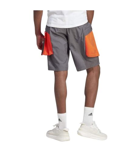 Short À Poches Motif/style Logo Homme Gris Adidas