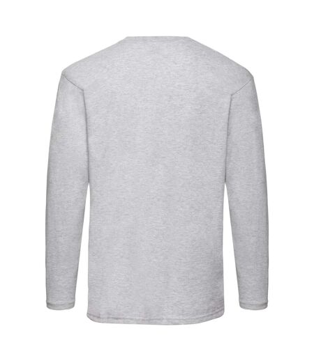 Fruit of the Loom Mens Valueweight Heather Long-Sleeved T-Shirt (Heather Grey)