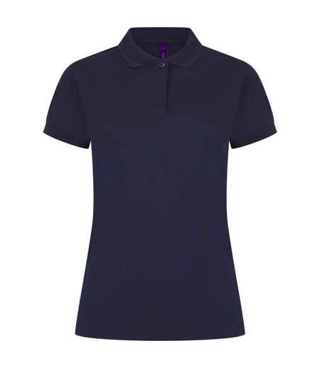 Womens/ladies pique polo shirt oxford navy Henbury