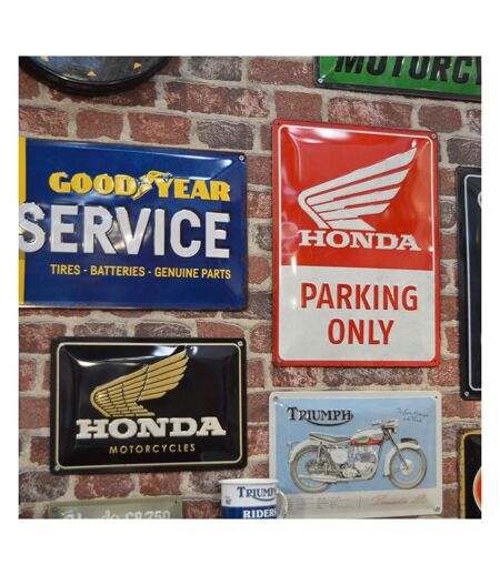 Plaque décorative en métal en relief 40 x 30 cm Honda MC - Parking Only