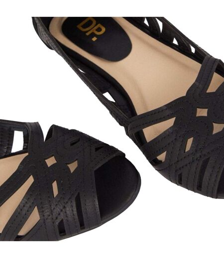 Womens/ladies Prim Peep Toe Wide Pumps Black Dorothy Perkins