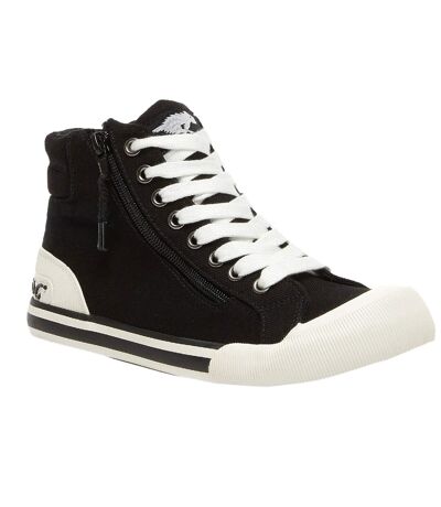 Womens/ladies Jazzin Hi Trainers Black Rocket Dog