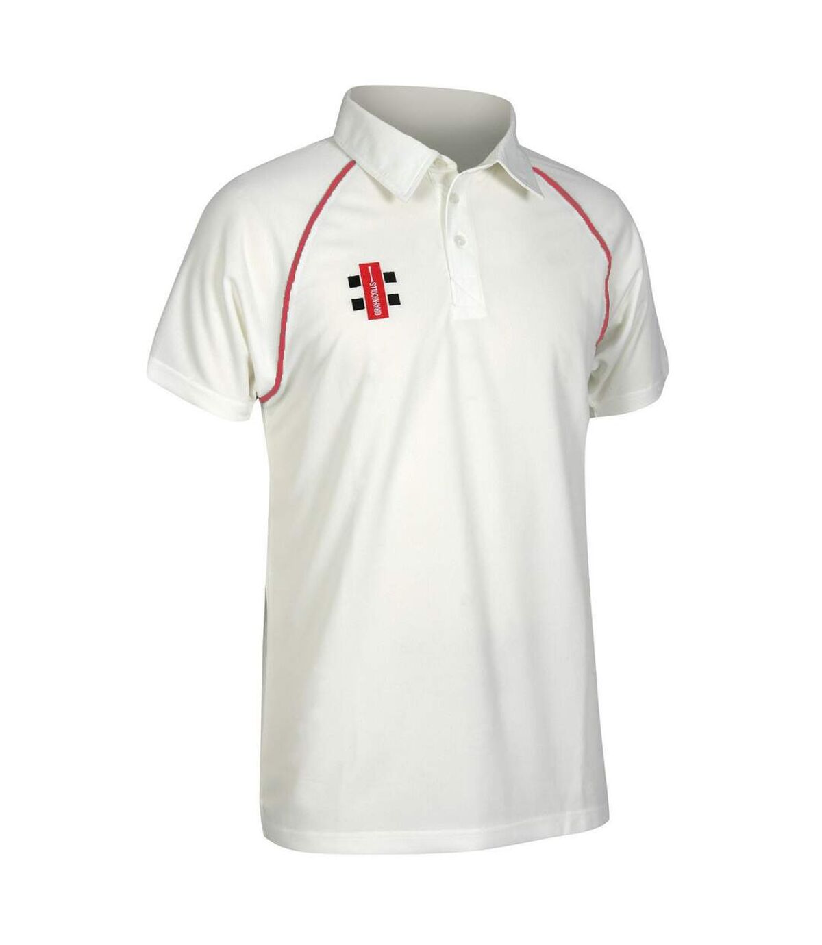 Gray-Nicolls Mens Matrix Short Sleeve Cricket Shirt (Ivory/ Red) - UTRW4182
