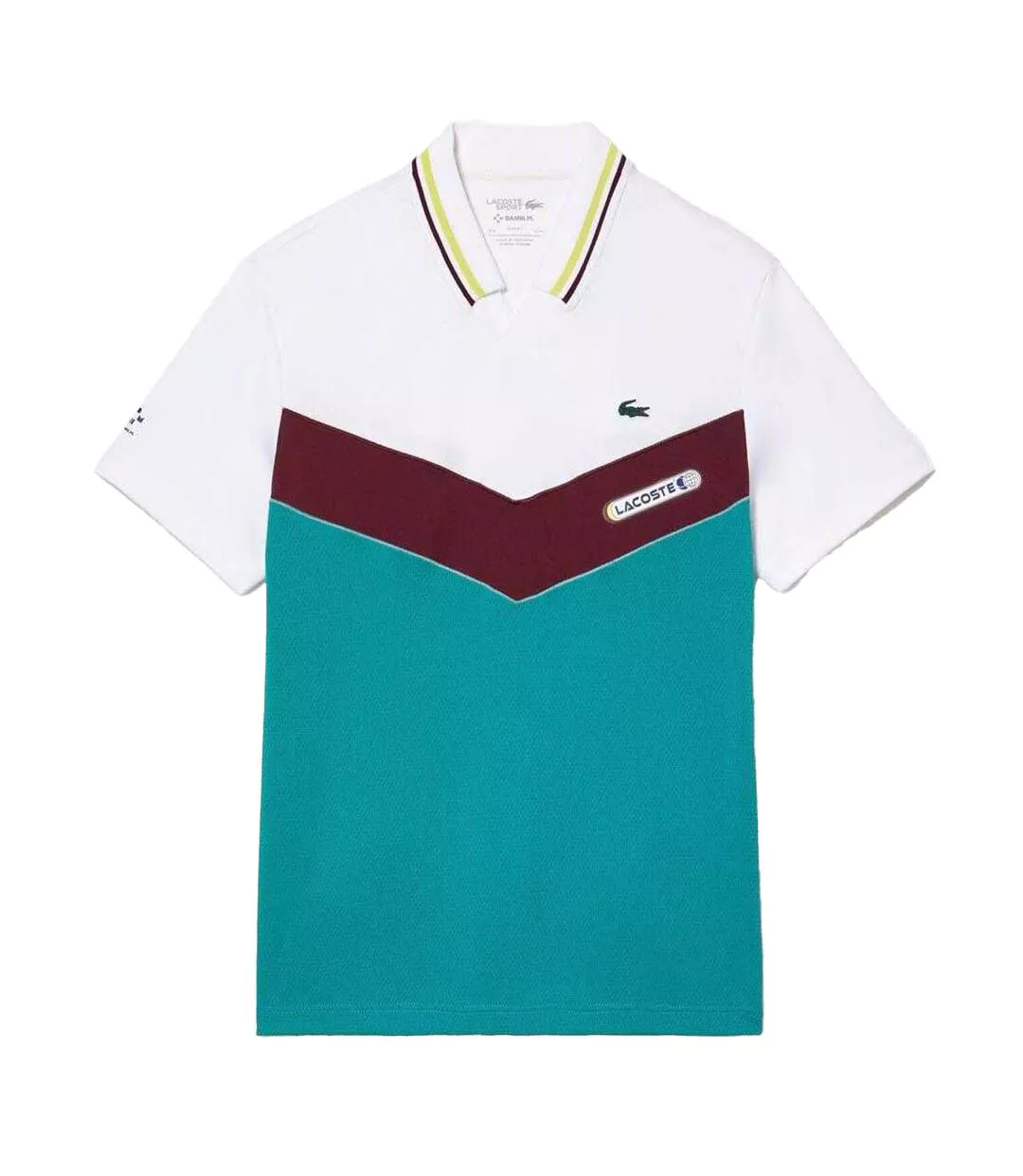 Polo Tennis Daniil Medvedev Homme Blanc Bleu Lacoste-2