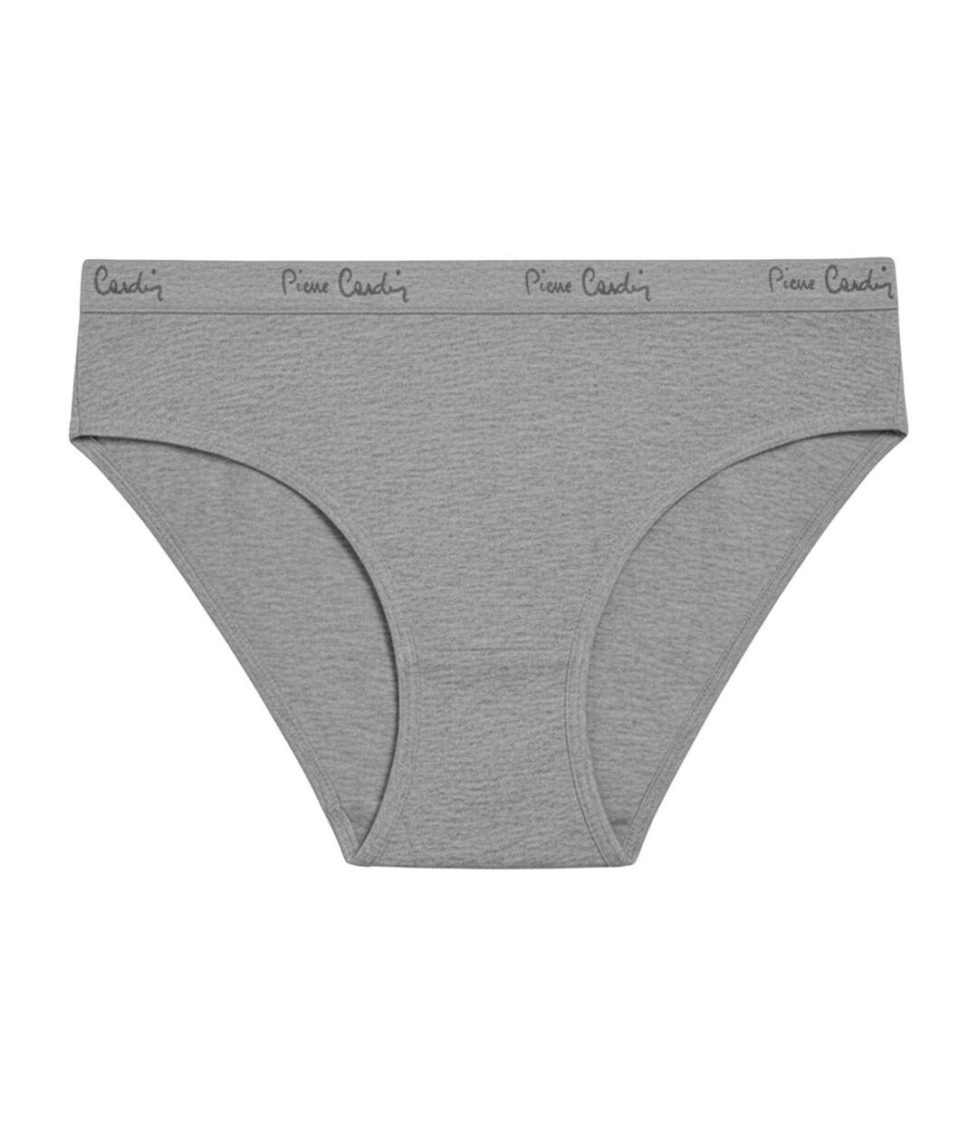 Lot de 3 slips femme  en coton uni et imprimé ceinture fine 2cm BGP Pierre Cardin-3