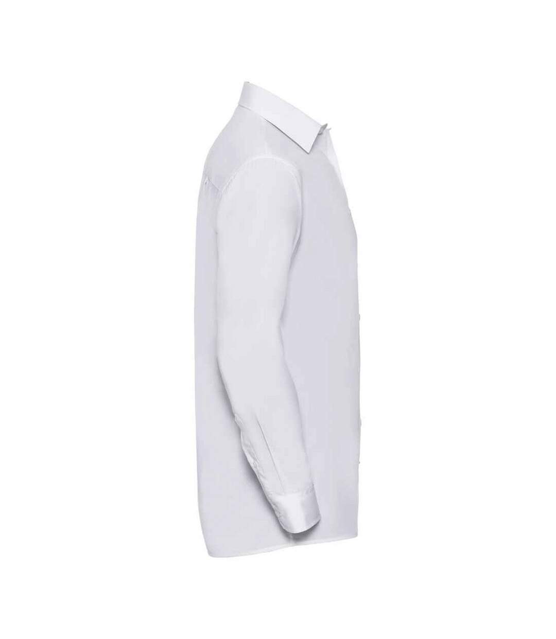 Mens Poplin Easy-care Long-sleeved Formal Shirt White Russell Collection-3