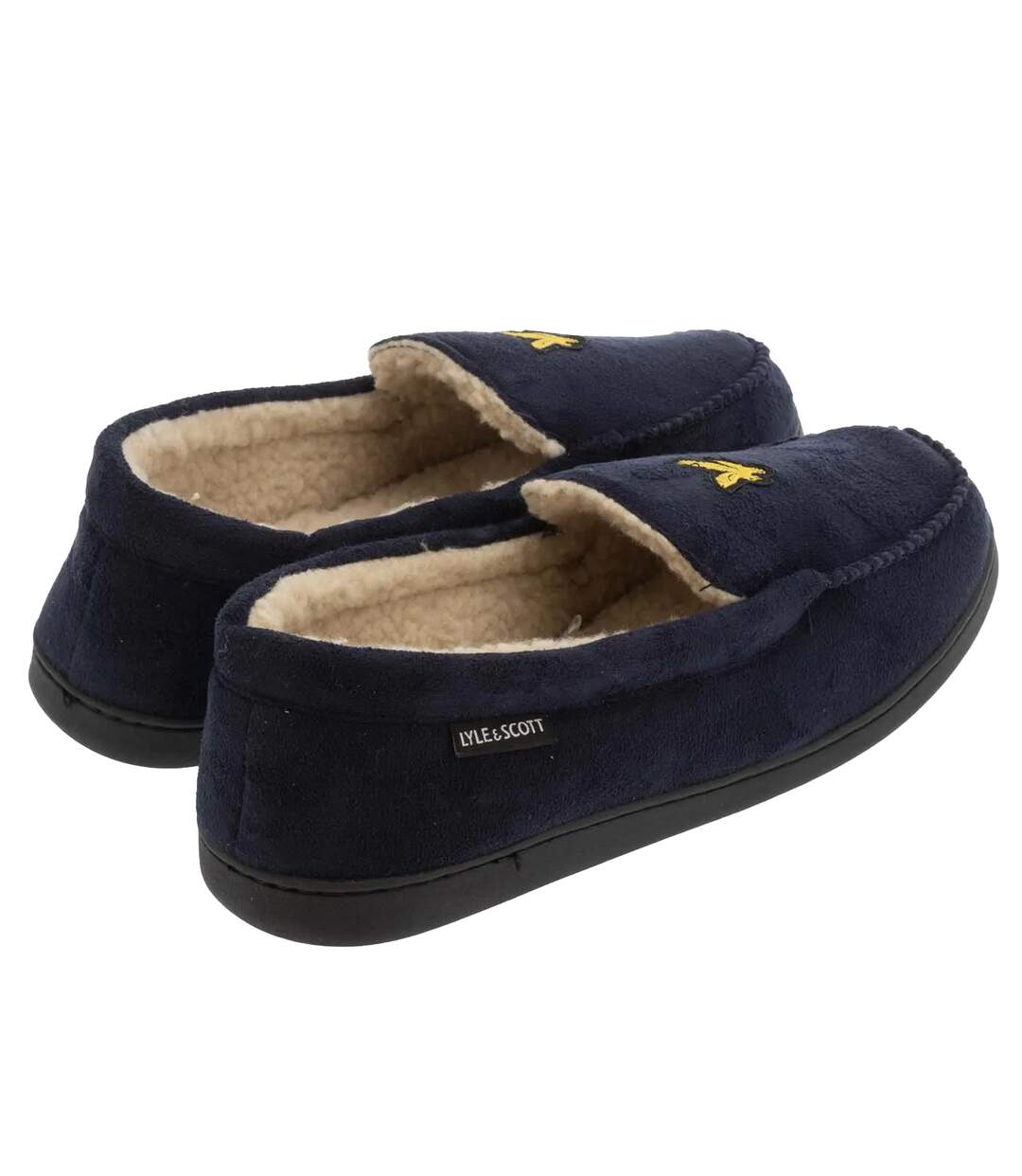 Mens Aspen Moccasin Slippers Navy Lyle & Scott-2