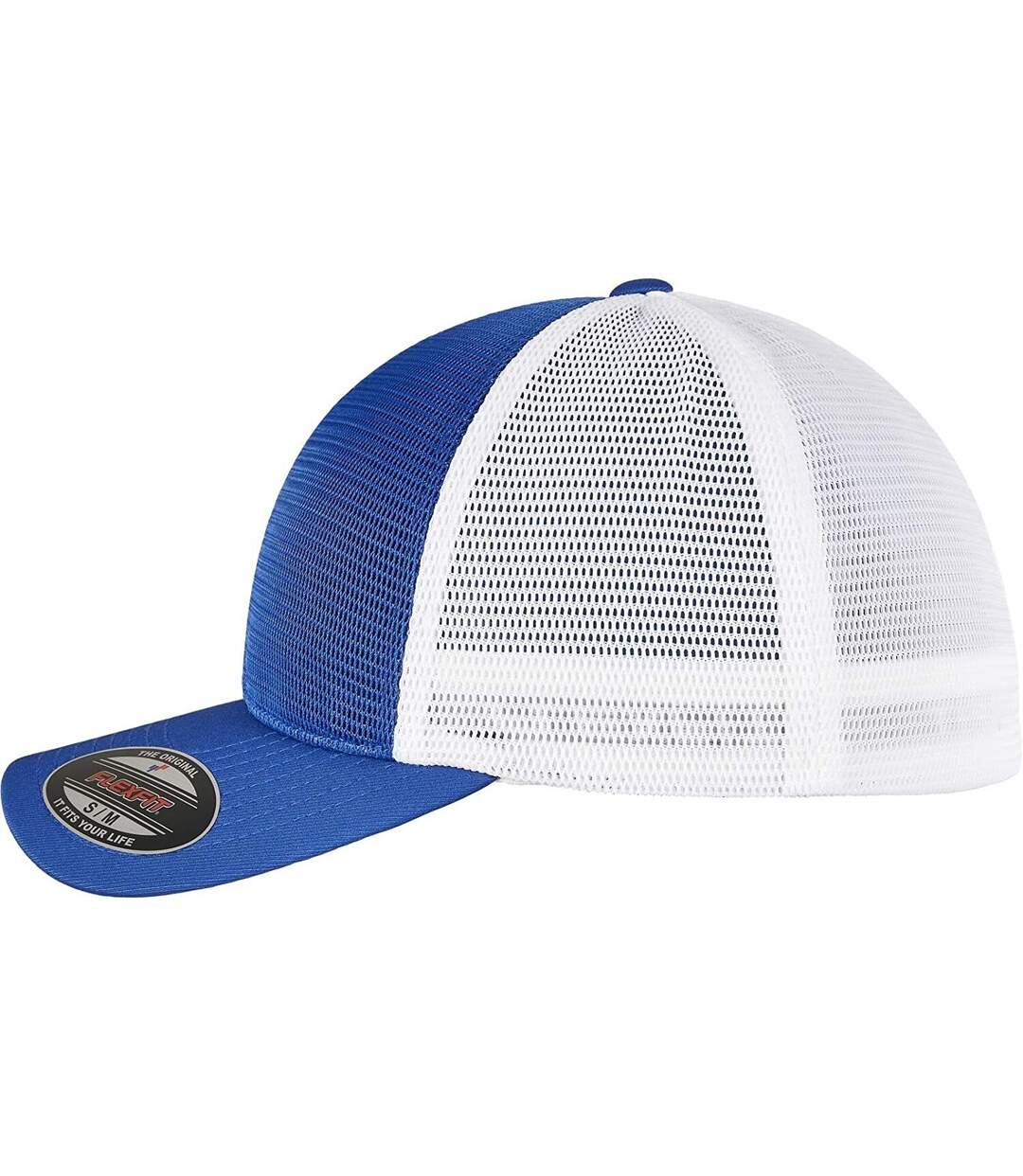 Casquette omnimesh adulte bleu roi / blanc Flexfit-3