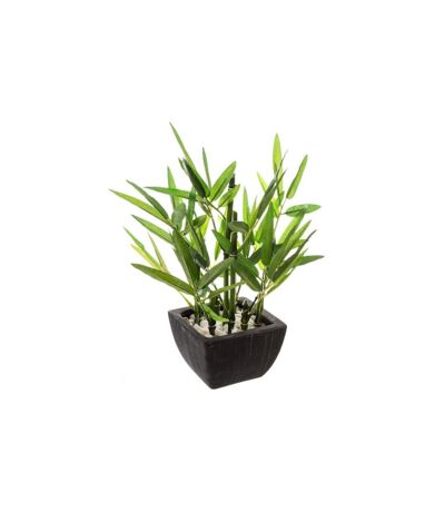 Plante Artificielle en Pot Bambou 26cm Noir