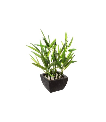 Plante Artificielle en Pot Bambou 26cm Noir