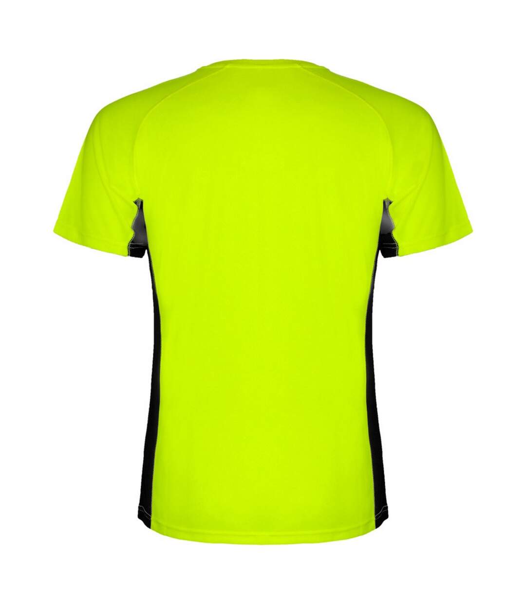 T-shirt shanghai homme vert fluo / noir uni Roly-2