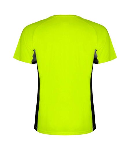 T-shirt shanghai homme vert fluo / noir uni Roly