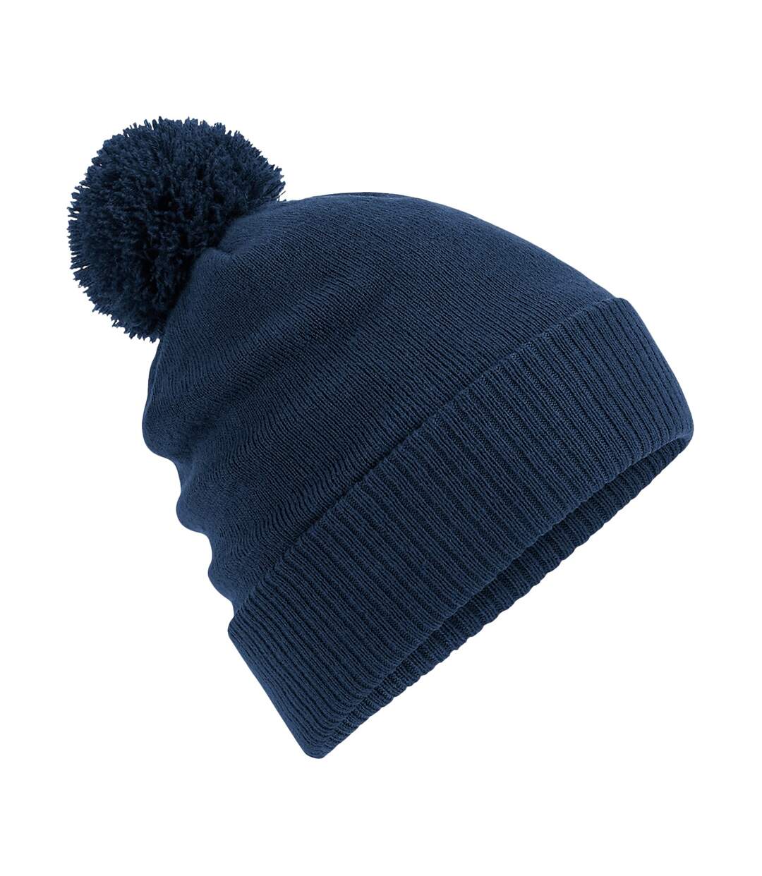 Unisex adult snowstar beanie navy Beechfield-1