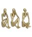 Lot de 3 Statuettes Déco Femme Le Collectionneur 17cm Or-1