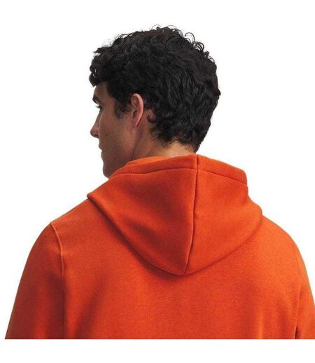 Mens Drawstring Full Zip Hoodie Orange Under Armour