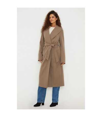 Dorothy Perkins Womens/Ladies Wrap Tall Long Coat (Mink) - UTDP4081