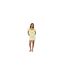 Womens/ladies Square Neck Puff Sleeve Mini Dress Lime Brave Soul-1