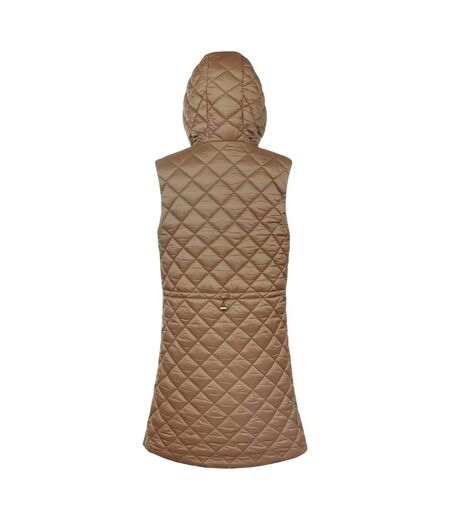 Womens/ladies Hooded Reversible Gilet Black Museum