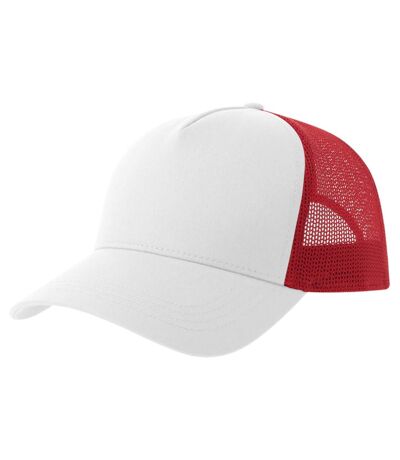 Rapper 5 panel cotton sustainable trucker cap white/red Atlantis
