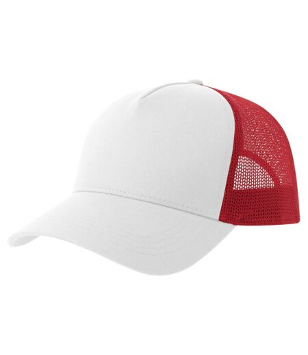 Rapper 5 panel cotton sustainable trucker cap white/red Atlantis