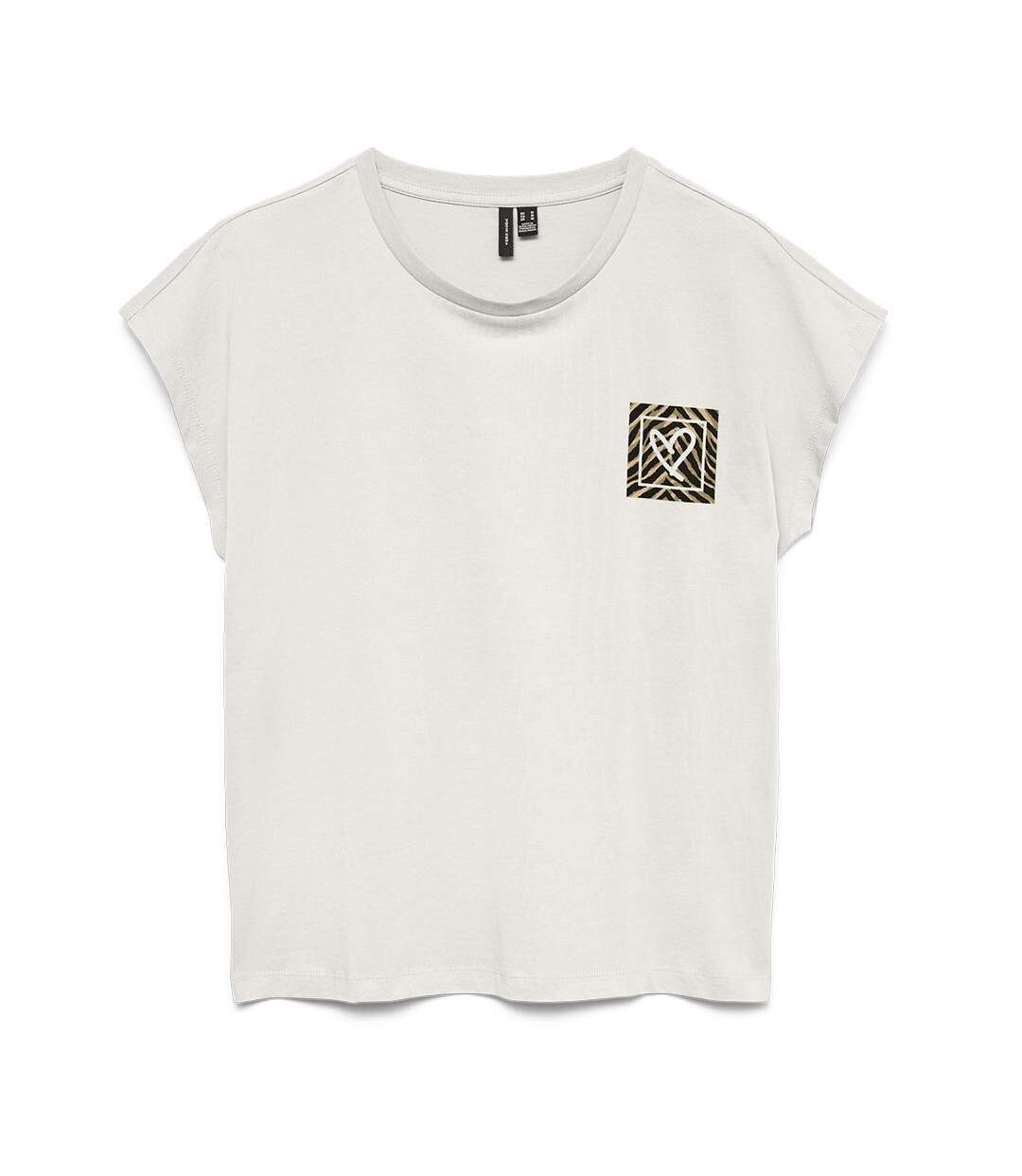 T-Shirt blanc femme vero moda tina-1