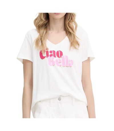T-shirt blanc/rose femme morgan dbello - l
