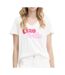 T-shirt blanc/rose femme morgan dbello - l-1