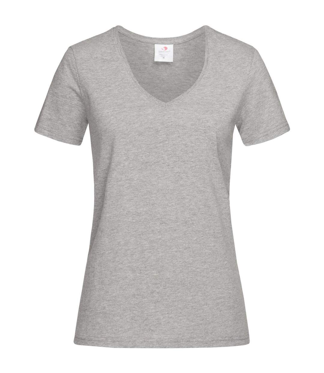 T-shirt Femme Gris Chiné Stedman-1