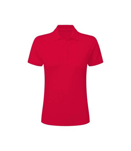 Womens/ladies Signature Stretch Tagless Polo Shirt Red SG