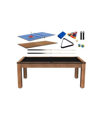 Billard convertible table 8 personnes Arizona + plateau 2 en 1 + pack d'accessoires