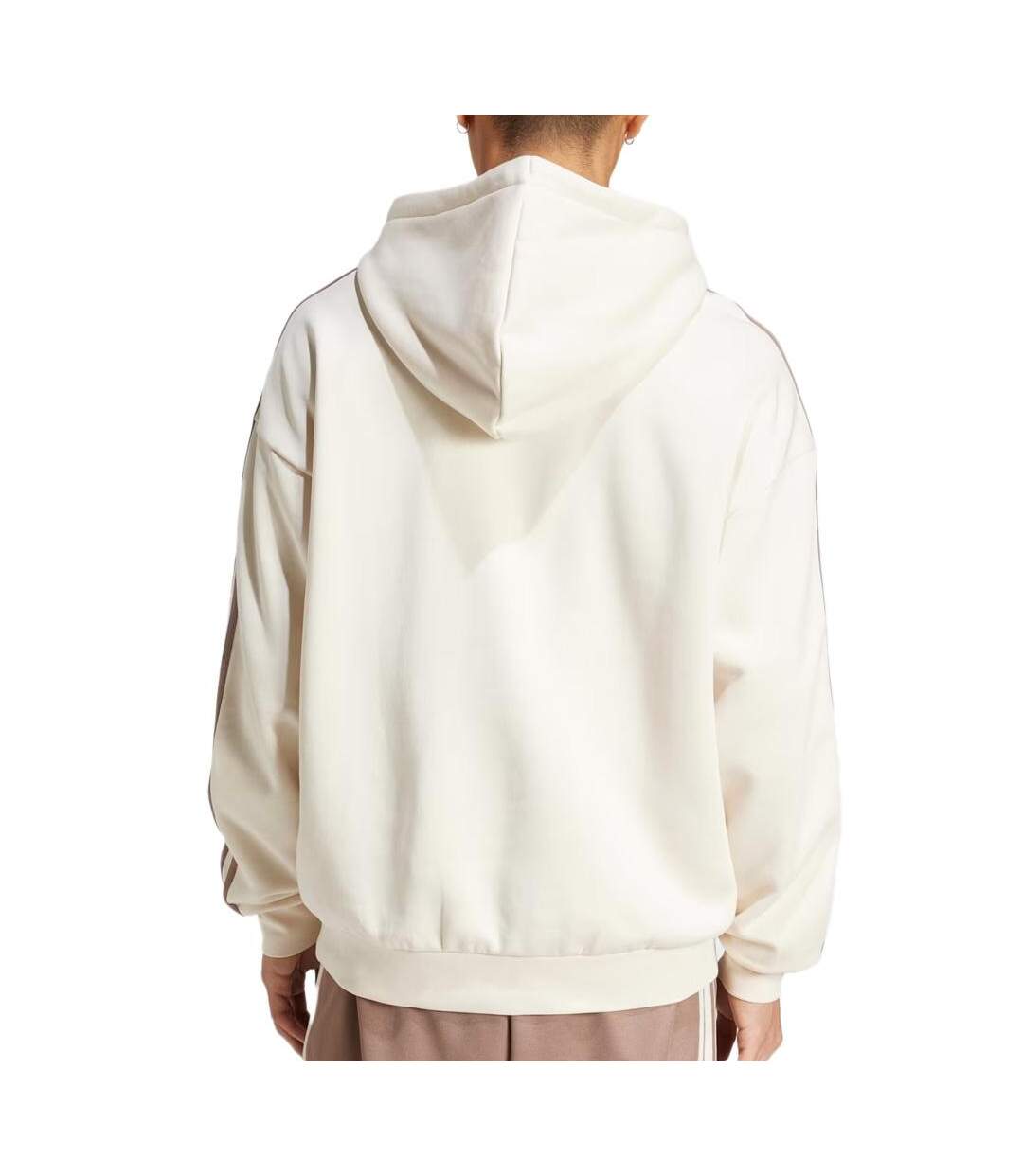 Sweat à capuche écru/marron homme adidas baggy hoodie-2