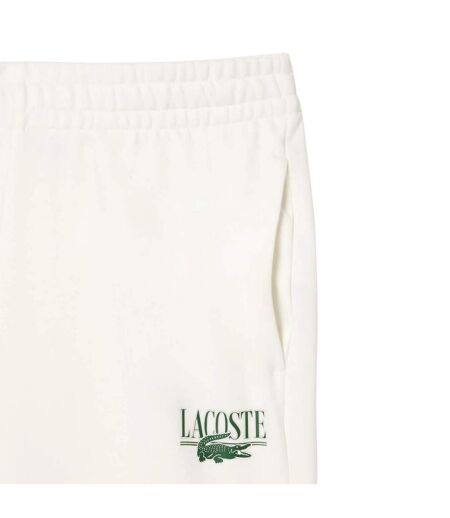 Womens/ladies Straight Leg Jogging Bottoms Cream Lacoste