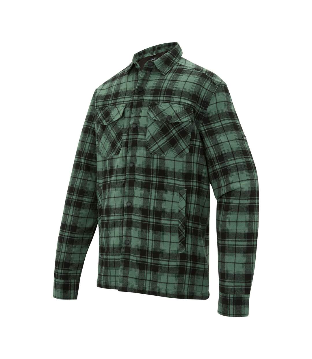 Chemise Motif/style À Carreaux Spennith Shacket Homme Forêt Foncé Noir Regatta-4
