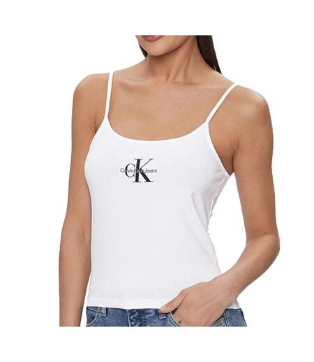Débardeur blanc femme calvin klein jeans strappy - l