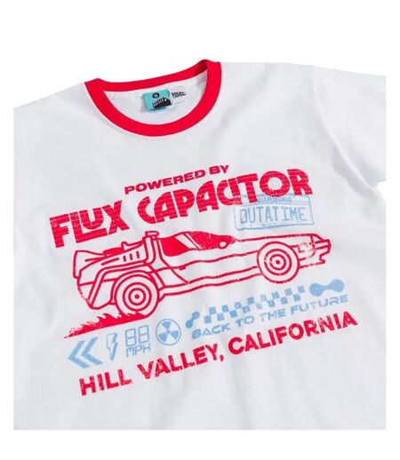 Unisex Adult Flux Capacitor Ringer T-shirt White Back To The Future