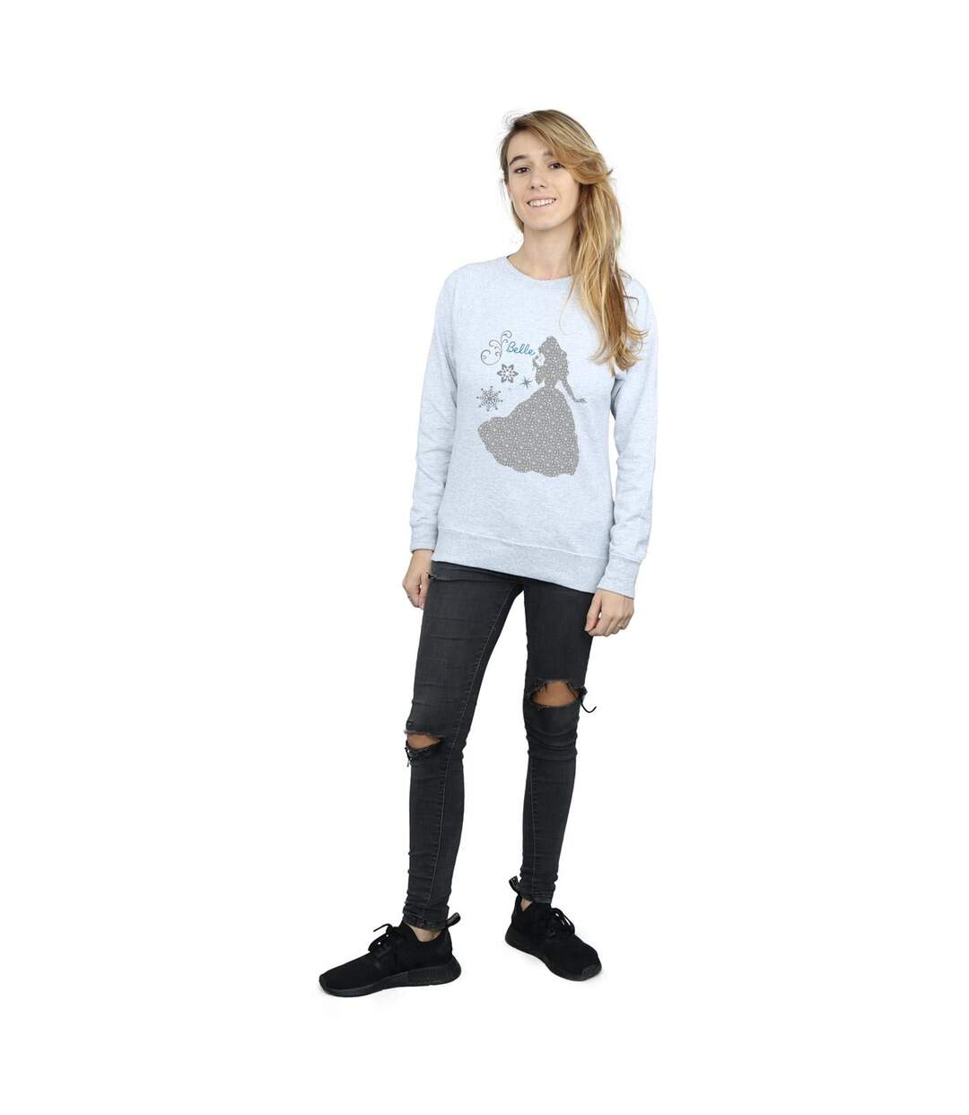 Disney Princess - Sweat BELLE CHRISTMAS SILHOUETTE - Femme (Gris chiné) - UTBI10276-4