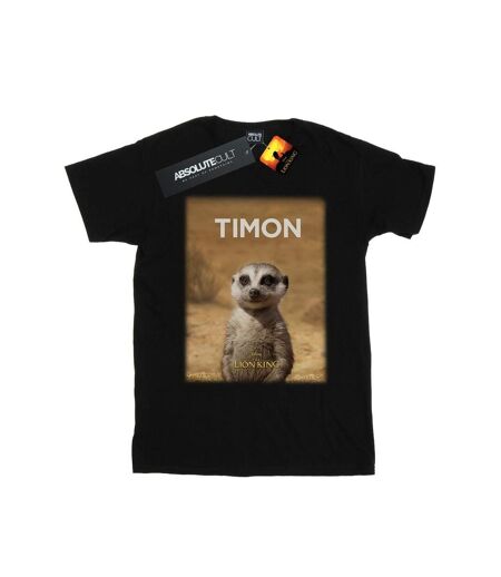 Disney Womens/Ladies The Lion King Movie Timon Poster Cotton Boyfriend T-Shirt (Noir) - UTBI29325
