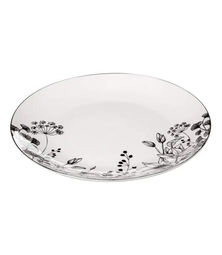 Lot de 6 Assiettes Plates White Floral 27cm Blanc
