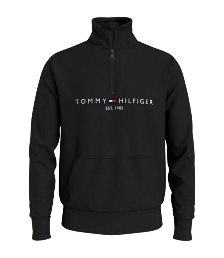 Mens Logo Mock Neck Sweatshirt Black Tommy Hilfiger