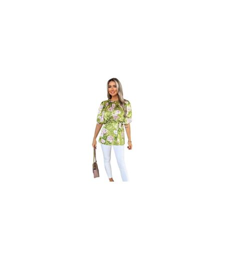 Womens/ladies Polyester Batwing Top Green AX Paris