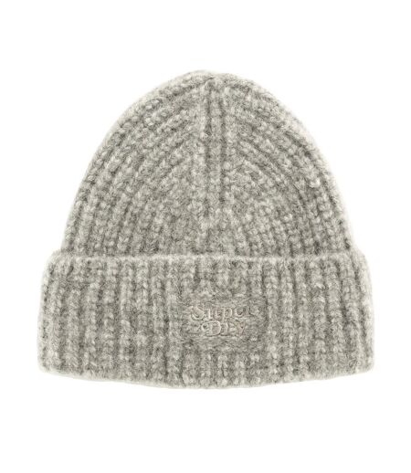 Bonnet gris clair femme superdry rib knit beanie