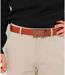 Ceinture Chic en Cuir de couleur Cognac pour Hommes - Ajustable et Moderne-2