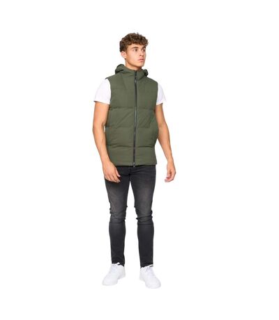 Veste Sans Manches Hanjo Homme Olive Crosshatch